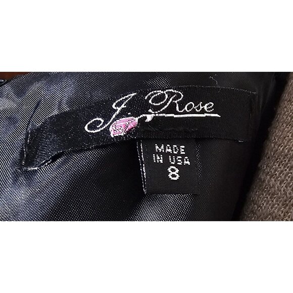 J Rose Size 8 Dress Black Satiny Taffeta Empire Waist with Bow Party Prom Formal - Picture 9 of 9